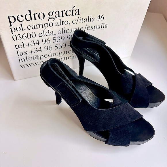 Pedro Garcia Libby Black Suede Pump - Picture 1 of 4